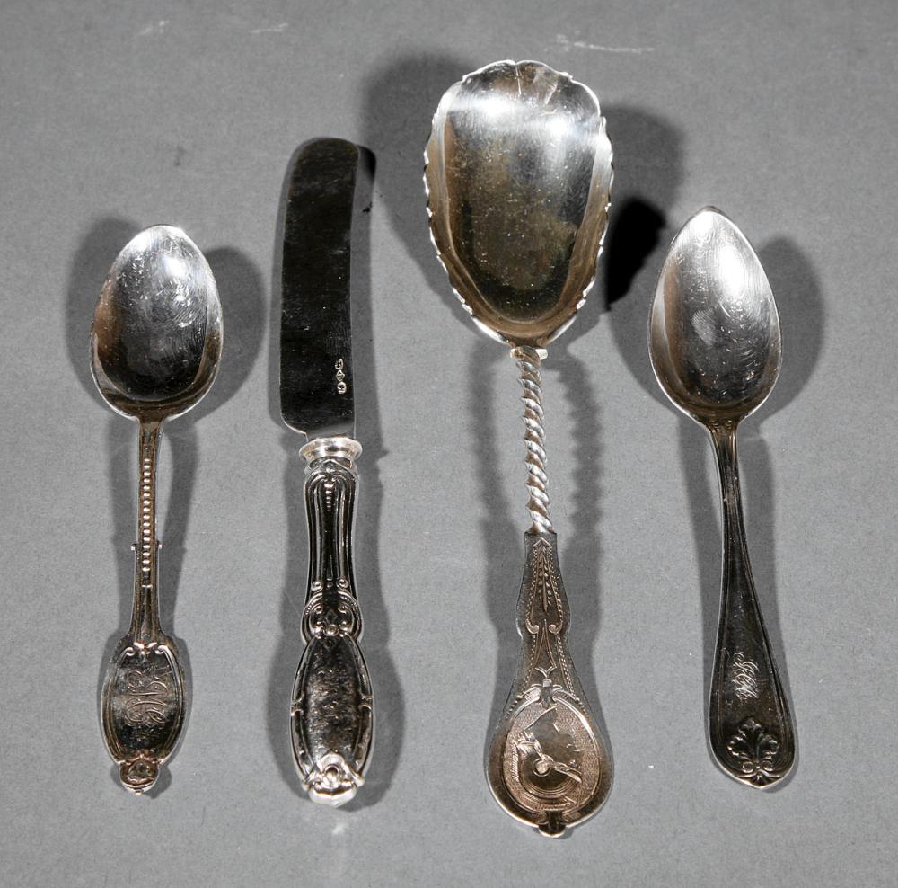 Appraisal: Group of American Coin Silver Flatware Albert Coles New York