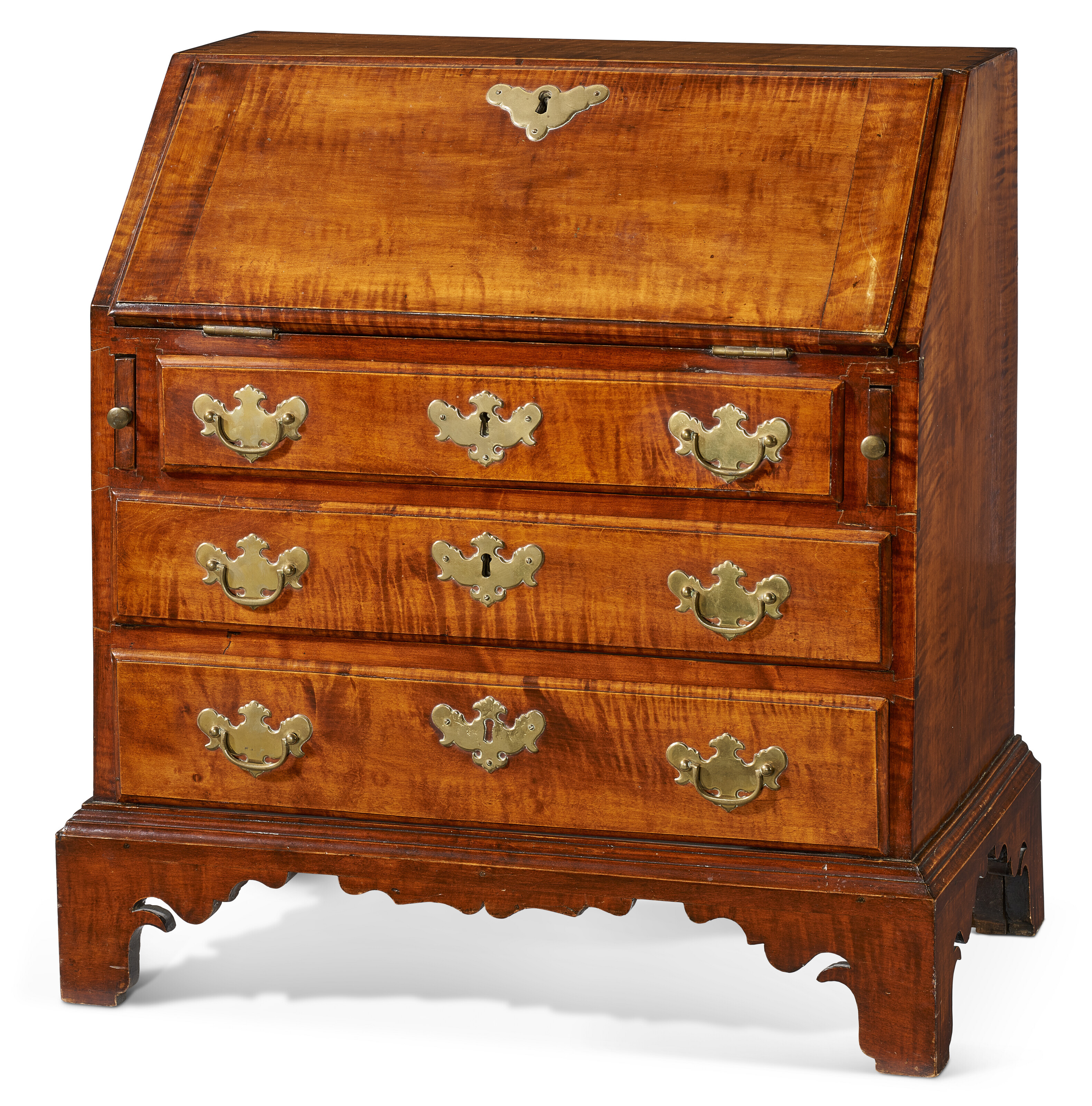 Appraisal: A CHIPPENDALE FIGURED MAPLE CHILD'S SLANT-FRONT DESK ATTRIBUTED TO JOHN