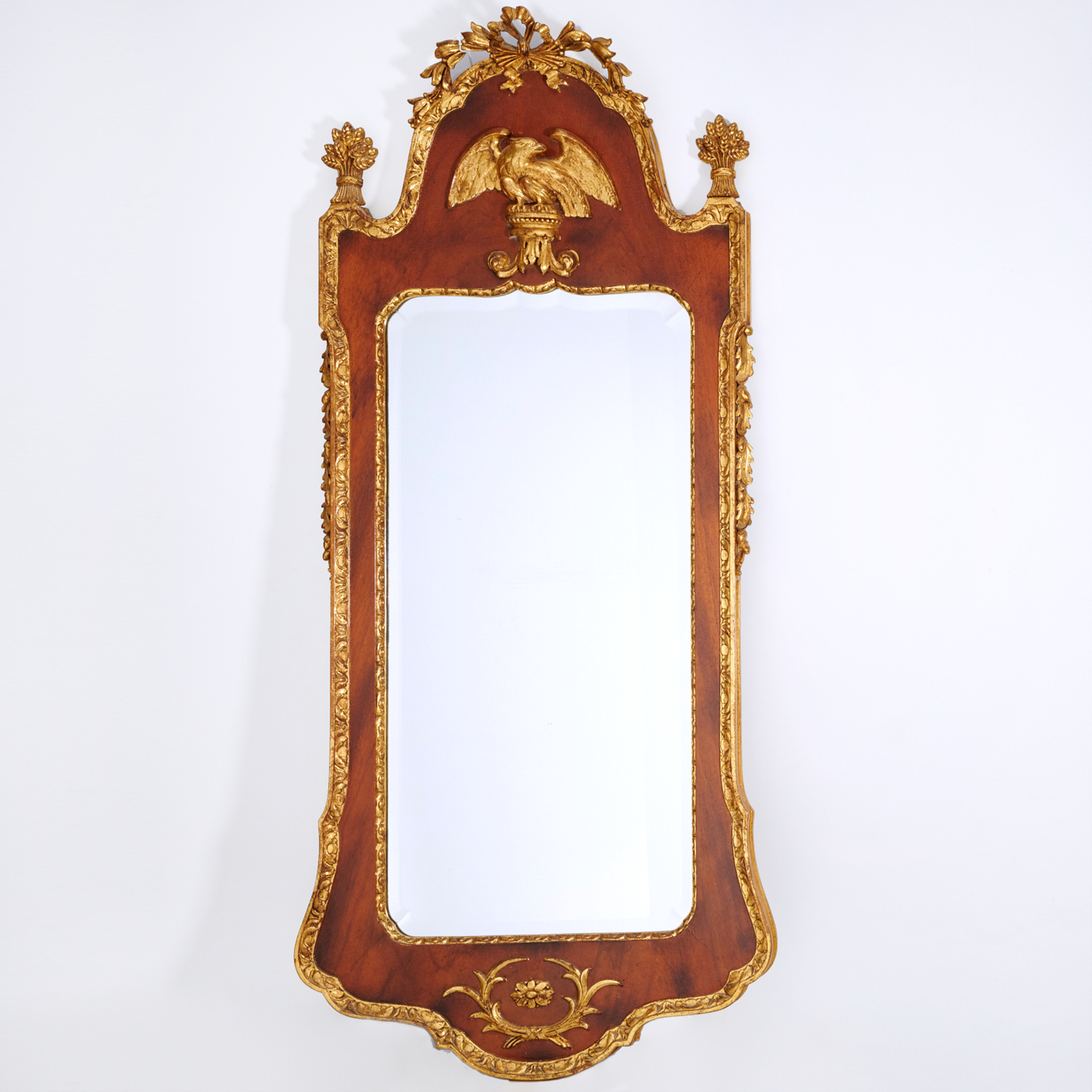 Appraisal: FEDERAL STYLE PARCEL GILT MAHOGANY MIRROR th c eagle in