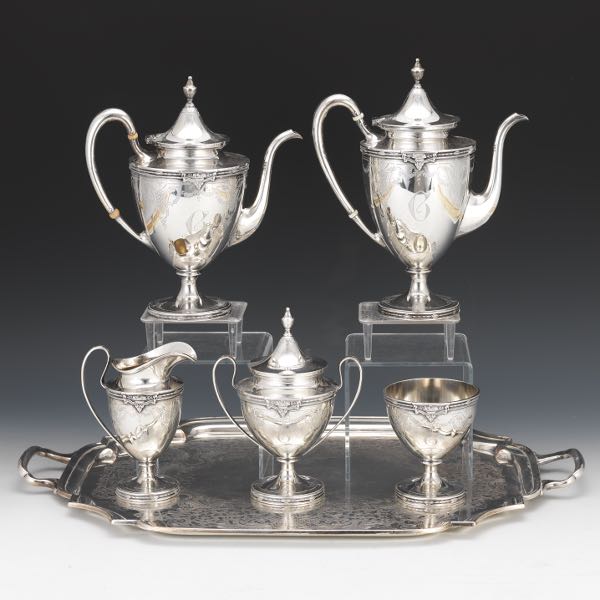 Appraisal: A STERLING SILVER TEA AND COFFEE SET BY SHREVE CO