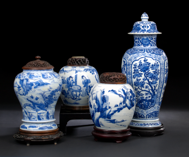 Appraisal: Good Chinese Blue-and-White Porcelain Ginger Jar Kangxi reign - the