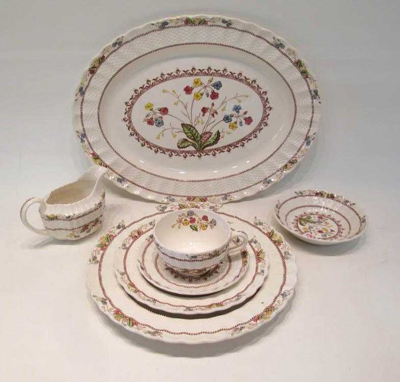 Appraisal: COPELAND SPODE COWSLIP CHINA SET seventy-six pieces comprised of dinner