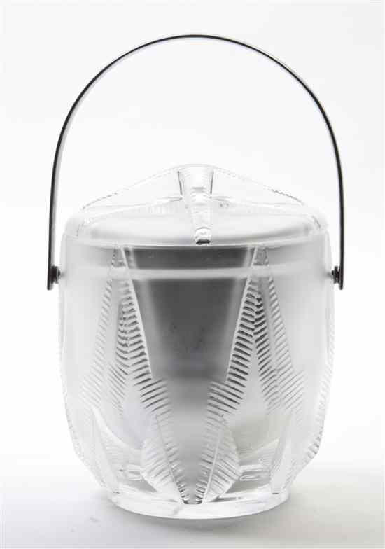 Appraisal: A Lalique Glass Ice Bucket having ribbed geometric decoration to