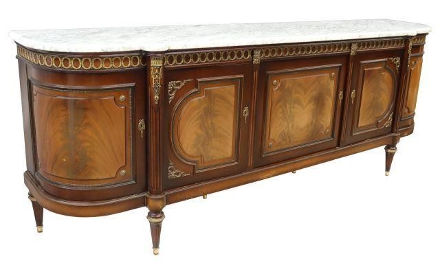 Appraisal: French Louis XVI style marble-top mahogany sideboard Jean-Pierre Ehalt late