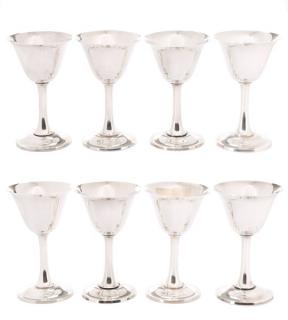 Appraisal: Set of Wallace Sterling Silver Wine Goblets R Wallace Sons