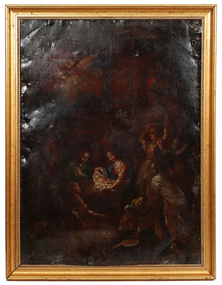 Appraisal: th C Oil on Copper 'Adoration of the Shepherds' th