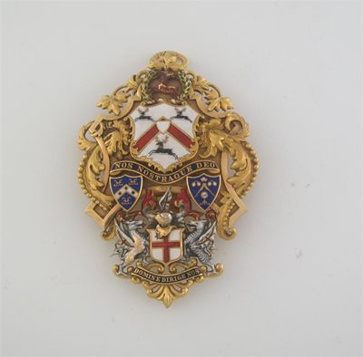 Appraisal: City of London gold and enamel Badge of Office of