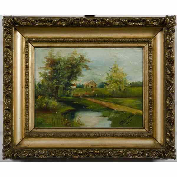 Appraisal: A Patterson Australian th- th century Folk Art Landscape Oil