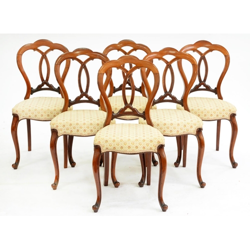 Appraisal: A set of six Victorian walnut dining chairs on cabriole