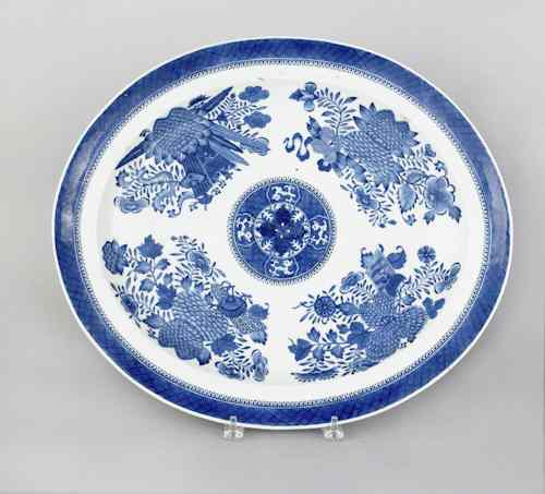 Appraisal: Chinese export porcelain blue and white Fitzhugh platter early th