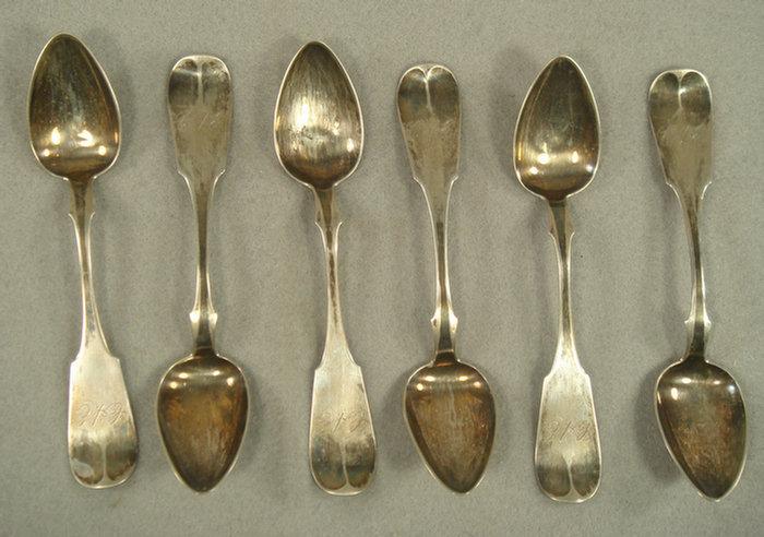 Appraisal: coin silver teaspoons Hannah Robinson Wilmington DE TO Estimate -