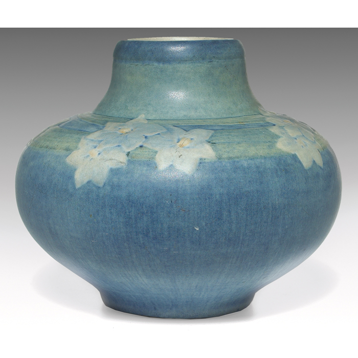 Appraisal: Newcomb vase bulbous form with a floral design in a