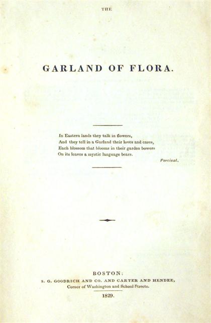 Appraisal: vol Dix Dorothea Lynde The Garland of Flora Boston S