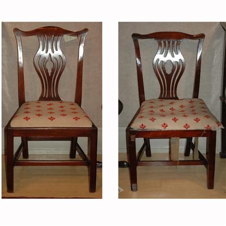 Appraisal: Set of Four Georgian Style Mahogany Dining Chairs Estimate -