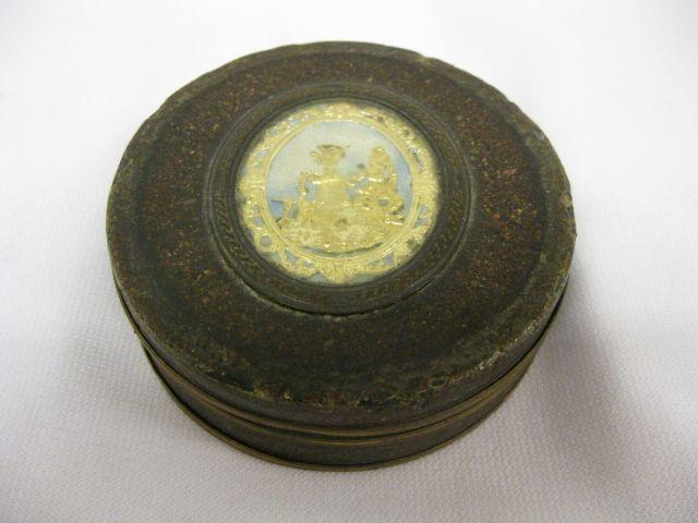 Appraisal: French th Century Box gold cameo scene tortoise shell interior