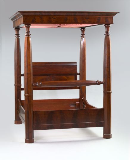 Appraisal: Good American Late Classical Figured Mahogany Four-Post Plantation Bed second