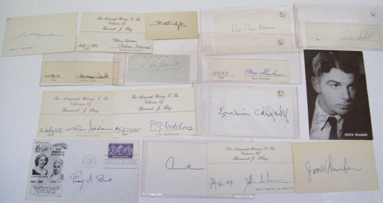 Appraisal: WRITERS Group of Signatures by th-century writers on first day