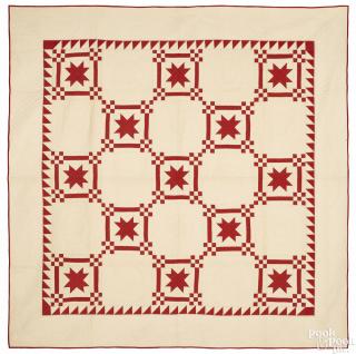 Appraisal: Pieced eight-point star quilt ca '' x '' Provenance The