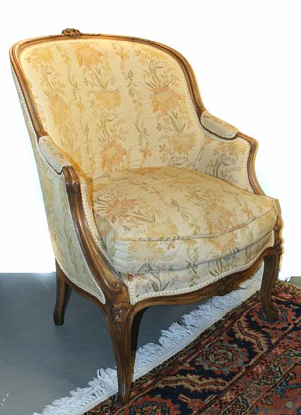 Appraisal: A Louis XV style upholstered bergere height in width in