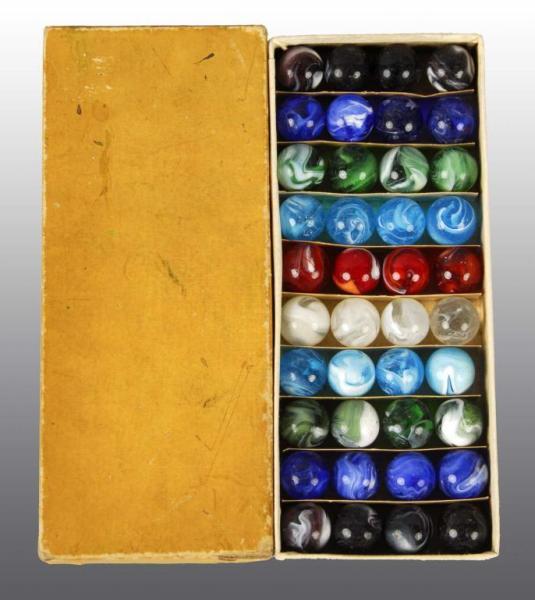 Appraisal: No National Onyx Marbles Box Set Description Box contains a