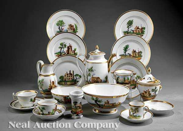 Appraisal: An Assembled Paris Porcelain Dessert Service early th c all