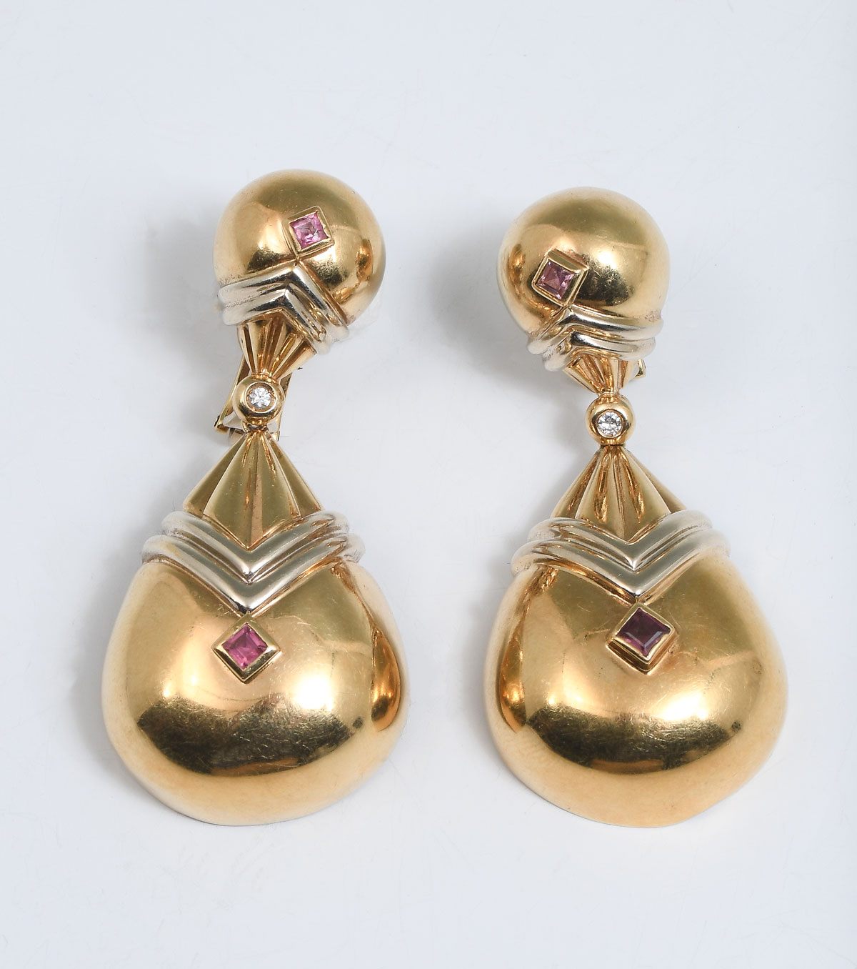 Appraisal: TONE K DOOR KNOCKER STYLE EARRINGS Small and large K