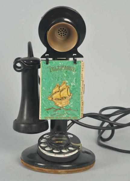 Appraisal: Western Electric Dial Candlestick Telephone Circa Black brass H dial