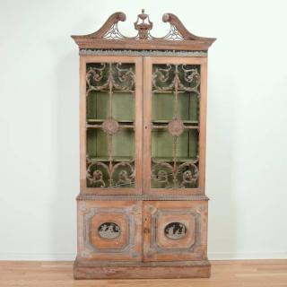 Appraisal: Nice George III waxed pine bookcase cabinet th th c