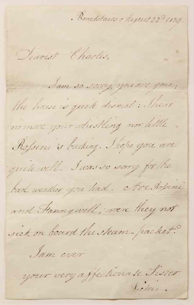 Appraisal: AUTOGRAPH LETTER OF THE YOUNG QUEEN VICTORIA- dated August and