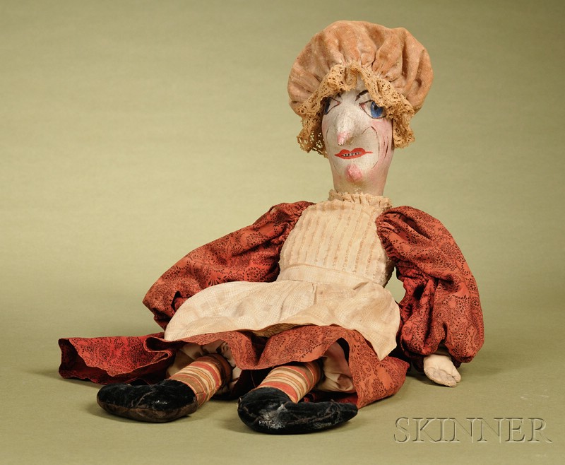 Appraisal: Folk Art Judy Cloth Doll th century oil painted cloth