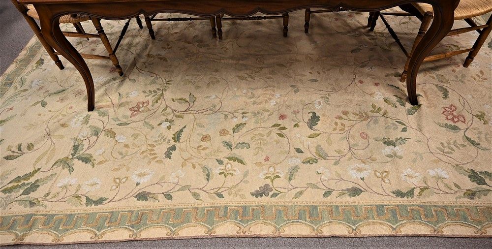 Appraisal: Aubusson Tapestry Style Rug ' x ' Aubusson Tapestry Style