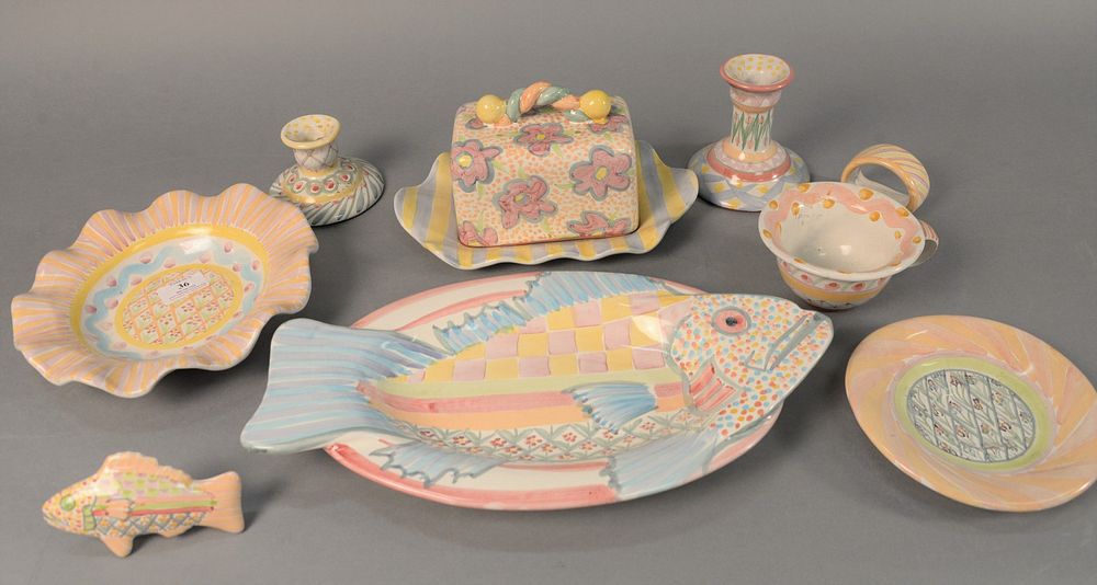 Appraisal: Large group of approximately thirty-six Mackenzie Childs tableware to include