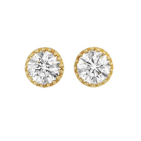 Appraisal: Pair of Gold and Diamond Stud Earrings Estimate -