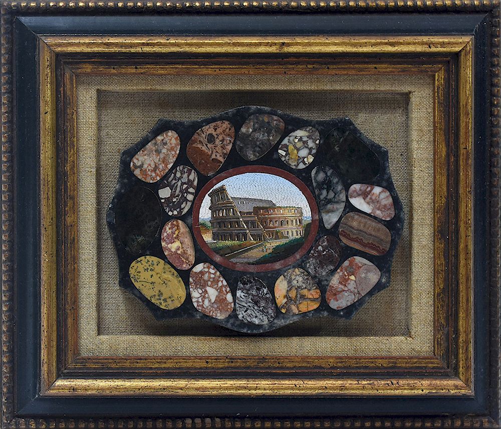 Appraisal: th C Italian micro-mosaic plaque of the Colosseum th C