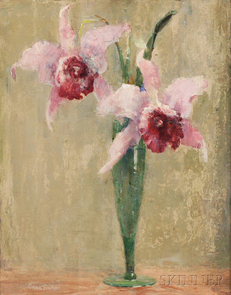 Appraisal: Anna S Fisher American - Orchids Signed Anna Fisher l