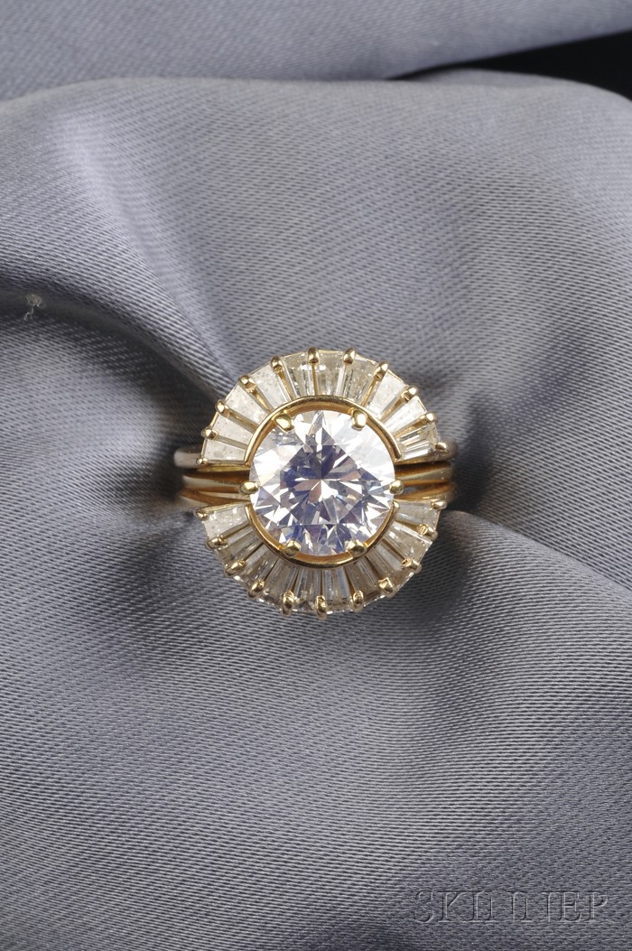 Appraisal: kt Gold and Diamond Solitaire prong-set with a full-cut diamond