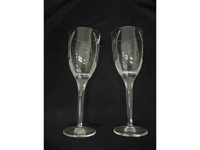 Appraisal: Pair of Lalique Crystal Fluted Champagne Toasting pair frosted angel