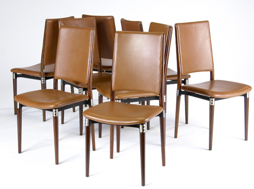 Appraisal: OSVALDO BORSANI TECNO Set of eight mahogany dining chairs with