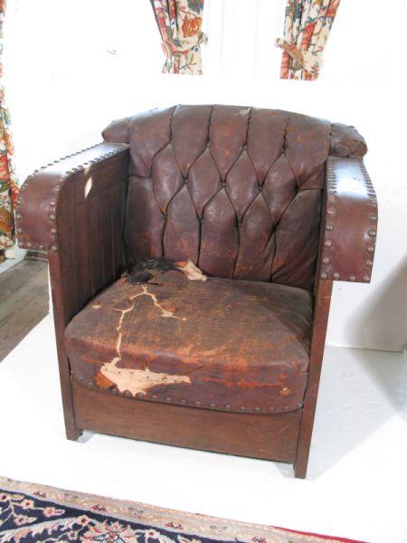 Appraisal: Rare Mission Oak Armchair American c in original condition having