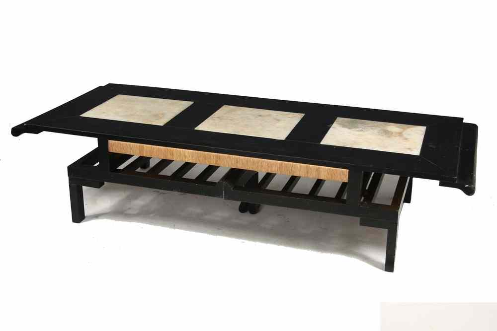 Appraisal: JAPANESE FOLDING TABLE - Black Lacquered Wooden Table designed for