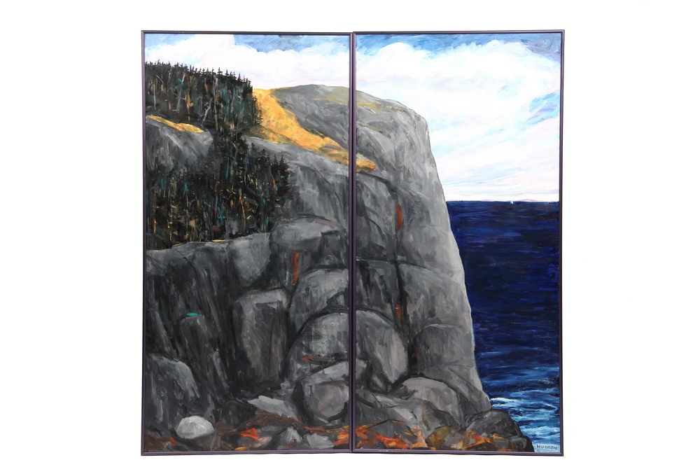 Appraisal: JACQUELINE HUDSON MA NY - - Monhegan Headlands A Diptych