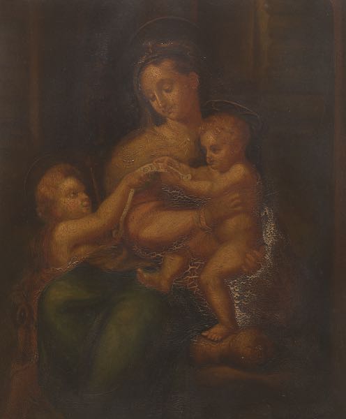 Appraisal: CONTINENTAL SCHOOL TH TH CENTURY x Madonna and Child with