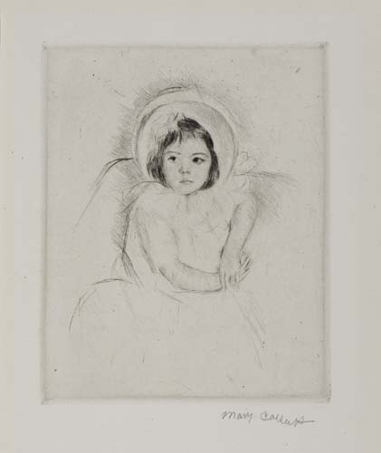 Appraisal: MARY CASSATT Margot Wearing a Bonnet No Drypoint on cream