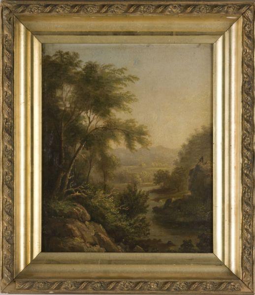 Appraisal: John White Allen Scott MA - Landscape oil on artist's