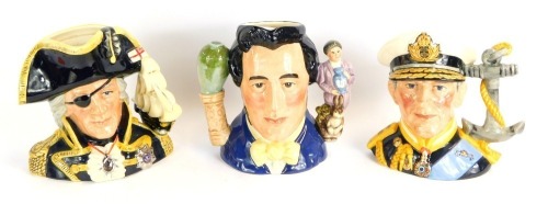 Appraisal: Three large Royal Doulton character jugs comprising Mountbatten of Burma