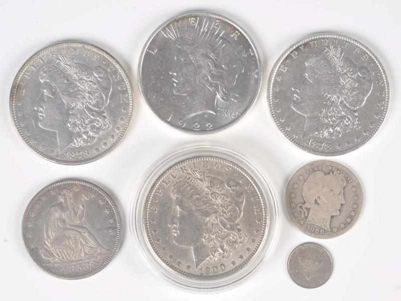 Appraisal: Lot of Silver Coins Description Includes two Morgan Dollars Morgan