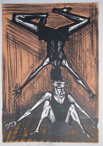 Appraisal: BERNARD BUFFET french - DEUX ACROBATS from 'mon cirque' signed