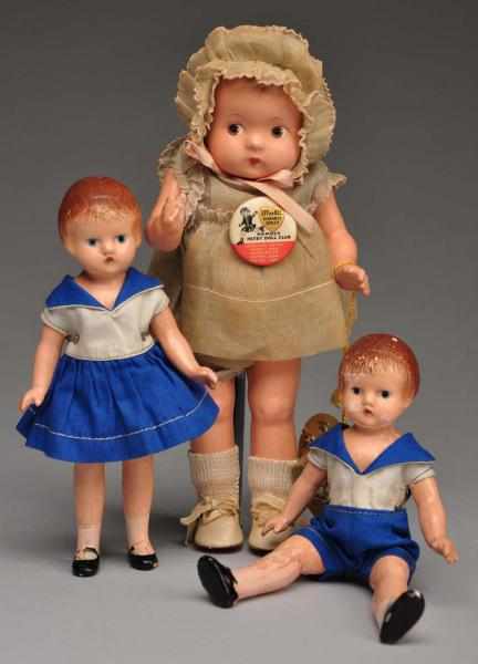 Appraisal: Lot of Effanbee Composition Dolls Description All composition Patsy Tinyette