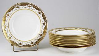 Appraisal: set of Minton embossed and raised gilt enamel porcelain soup