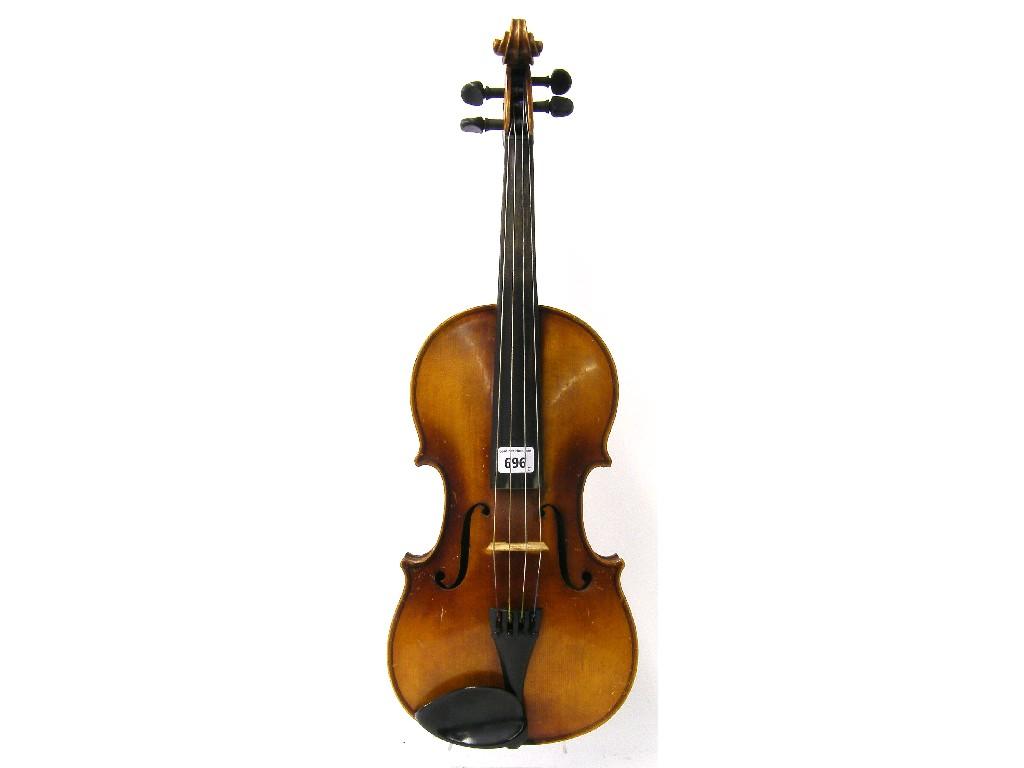 Appraisal: German Stradivari copy viola cm case